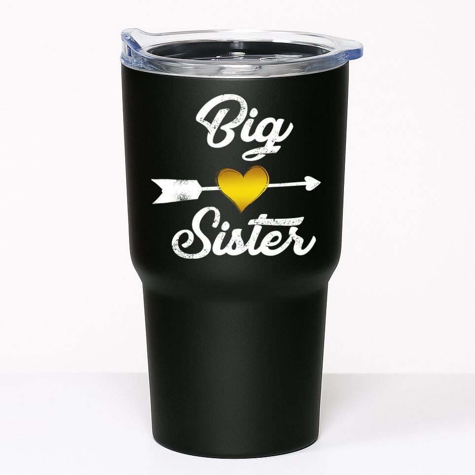 Big Sister Golden Arrow Heart Tumbler