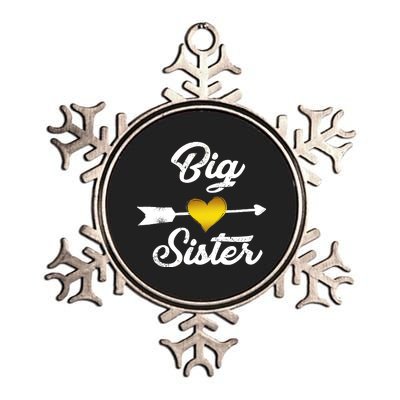 Big Sister Golden Arrow Heart Metallic Star Ornament