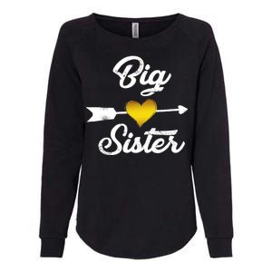 Big Sister Golden Arrow Heart Womens California Wash Sweatshirt