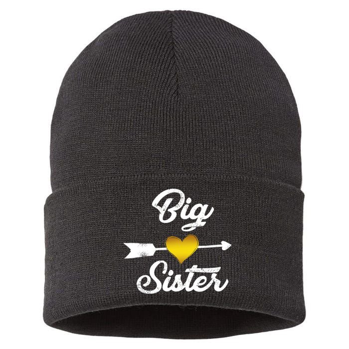 Big Sister Golden Arrow Heart Sustainable Knit Beanie