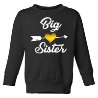 Big Sister Golden Arrow Heart Toddler Sweatshirt