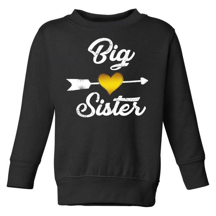 Big Sister Golden Arrow Heart Toddler Sweatshirt