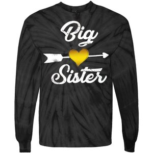 Big Sister Golden Arrow Heart Tie-Dye Long Sleeve Shirt