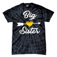 Big Sister Golden Arrow Heart Tie-Dye T-Shirt