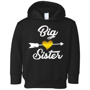 Big Sister Golden Arrow Heart Toddler Hoodie