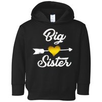 Big Sister Golden Arrow Heart Toddler Hoodie