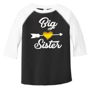 Big Sister Golden Arrow Heart Toddler Fine Jersey T-Shirt