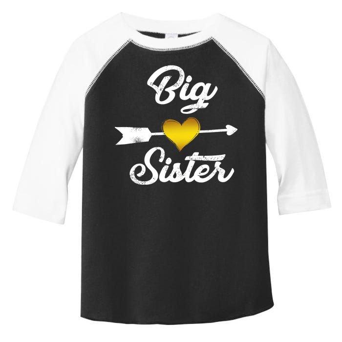 Big Sister Golden Arrow Heart Toddler Fine Jersey T-Shirt