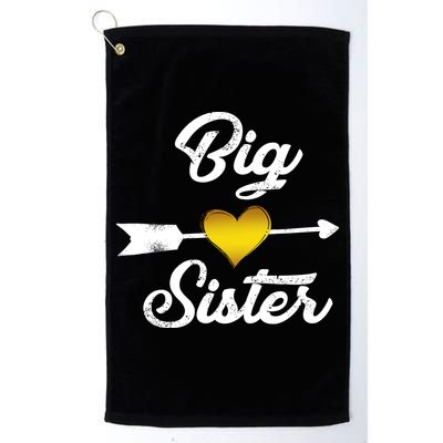 Big Sister Golden Arrow Heart Golf Towel