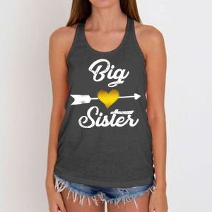 Big Sister Golden Arrow Heart Women's Knotted Racerback Tank