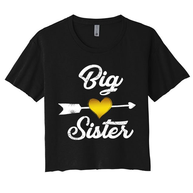 Big Sister Golden Arrow Heart Crop Top