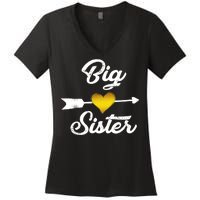 Big Sister Golden Arrow Heart Women's V-Neck T-Shirt