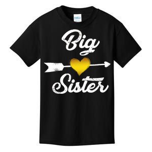 Big Sister Golden Arrow Heart Kids T-Shirt