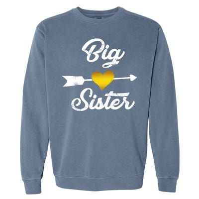 Big Sister Golden Arrow Heart Garment-Dyed Sweatshirt