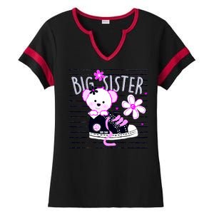 Big Sister Teddy Bear Ladies Halftime Notch Neck Tee