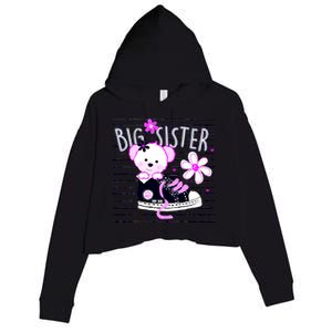 Big Sister Teddy Bear Crop Fleece Hoodie