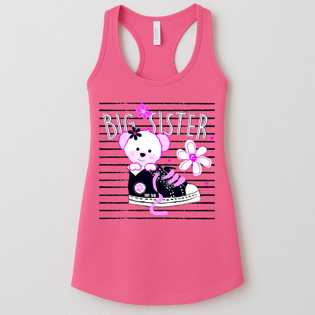 Big Sister Teddy Bear Womens Tank Top