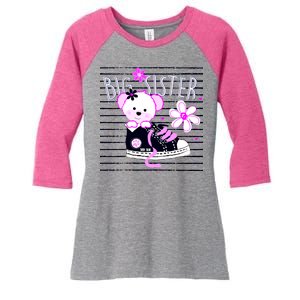 Big Sister Teddy Bear Women's Tri-Blend 3/4-Sleeve Raglan Shirt