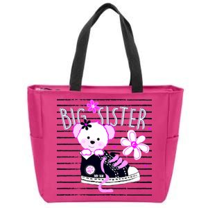 Big Sister Teddy Bear Zip Tote Bag