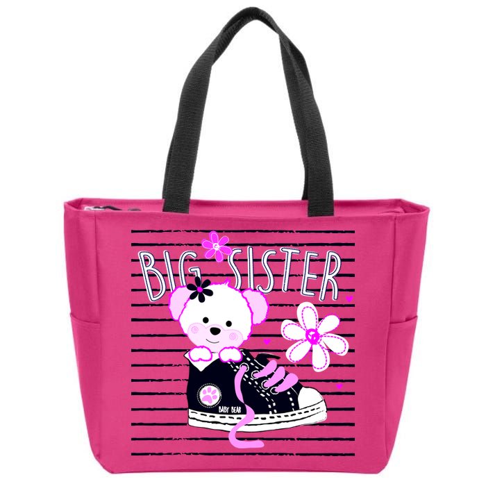 Big Sister Teddy Bear Zip Tote Bag