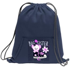 Big Sister Teddy Bear Sweatshirt Cinch Pack Bag