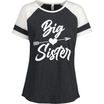 Big Sister Vintage Heart Arrow Enza Ladies Jersey Colorblock Tee