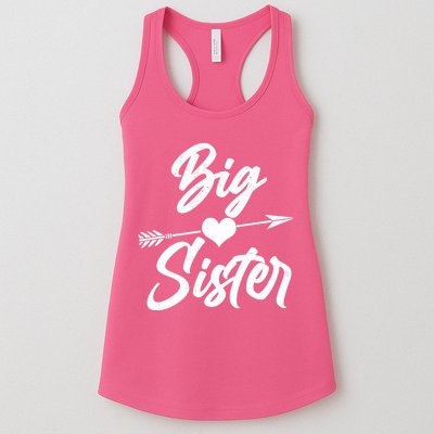 Big Sister Vintage Heart Arrow Womens Tank Top