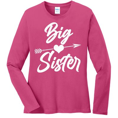 Big Sister Vintage Heart Arrow Ladies Long Sleeve Shirt