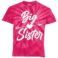 Big Sister Vintage Heart Arrow Kids Tie-Dye T-Shirt