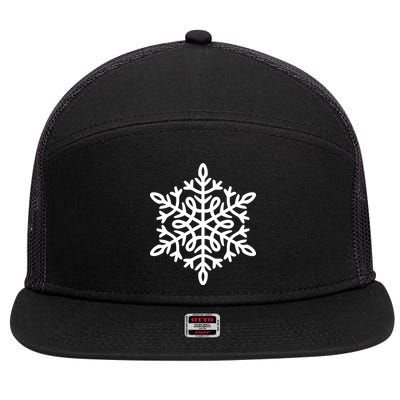 Big Snowflakes Christmas 7 Panel Mesh Trucker Snapback Hat