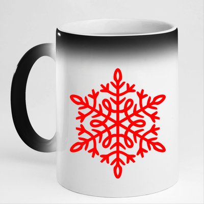 Big Snowflakes Christmas 11oz Black Color Changing Mug