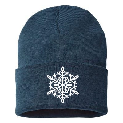 Big Snowflakes Christmas Sustainable Knit Beanie