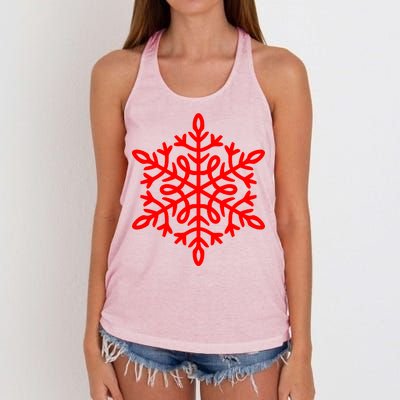 Big Snowflakes Christmas Women's Knotted Racerback Tank