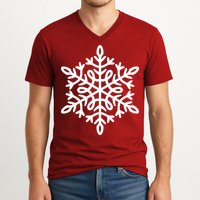 Big Snowflakes Christmas V-Neck T-Shirt