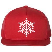 Big Snowflakes Christmas Flat Bill Trucker Hat