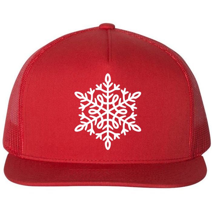 Big Snowflakes Christmas Flat Bill Trucker Hat