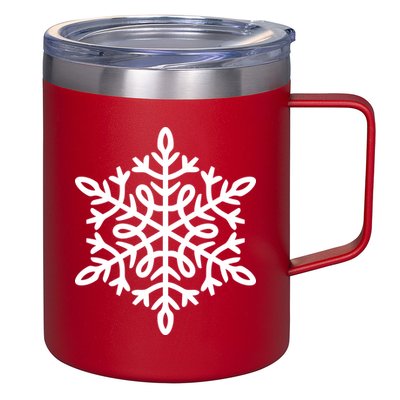 Big Snowflakes Christmas 12oz Stainless Steel Coffee Mug
