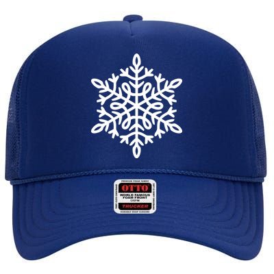 Big Snowflakes Christmas High Crown Mesh Back Trucker Hat