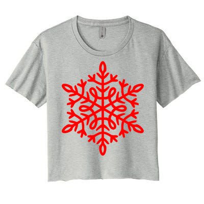 Big Snowflakes Christmas Women's Crop Top Tee