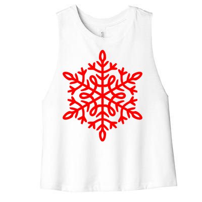 Big Snowflakes Christmas Women's Racerback Cropped Tank