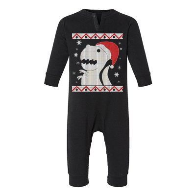 Big T-Rex Ugly Christmas Infant Fleece One Piece