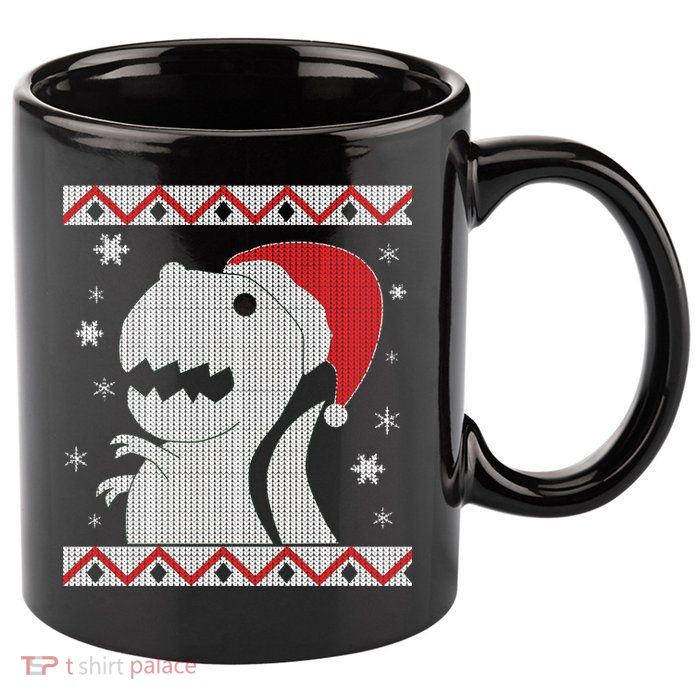 Big T-Rex Ugly Christmas 11oz C Handle Ceramic Mug