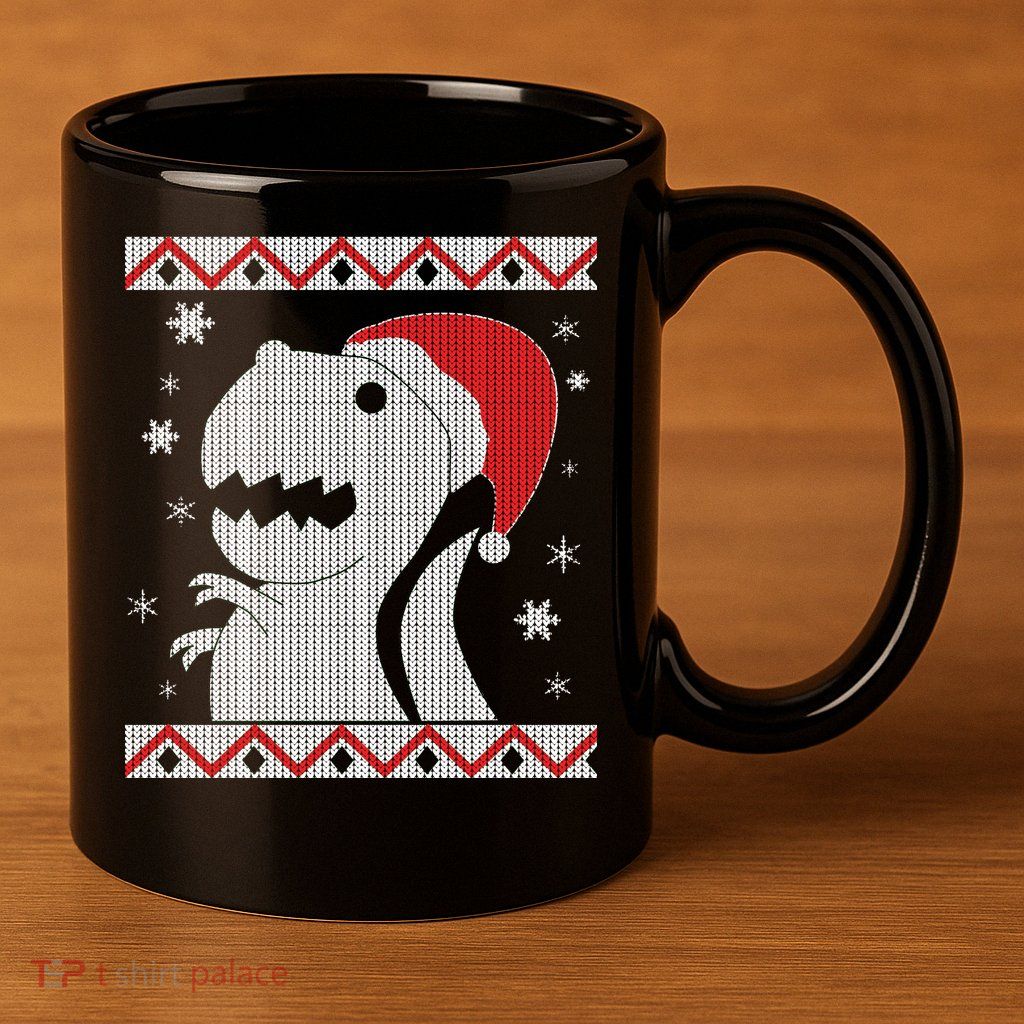 Big T-Rex Ugly Christmas 11oz C Handle Ceramic Mug