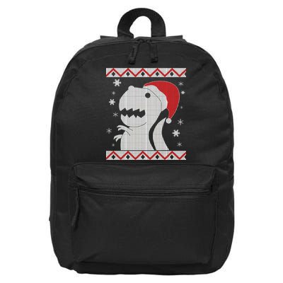 Big T-Rex Ugly Christmas 16 in Basic Backpack
