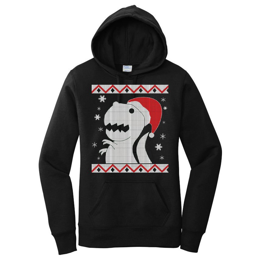 Big T-Rex Ugly Christmas Women's Pullover Hoodie