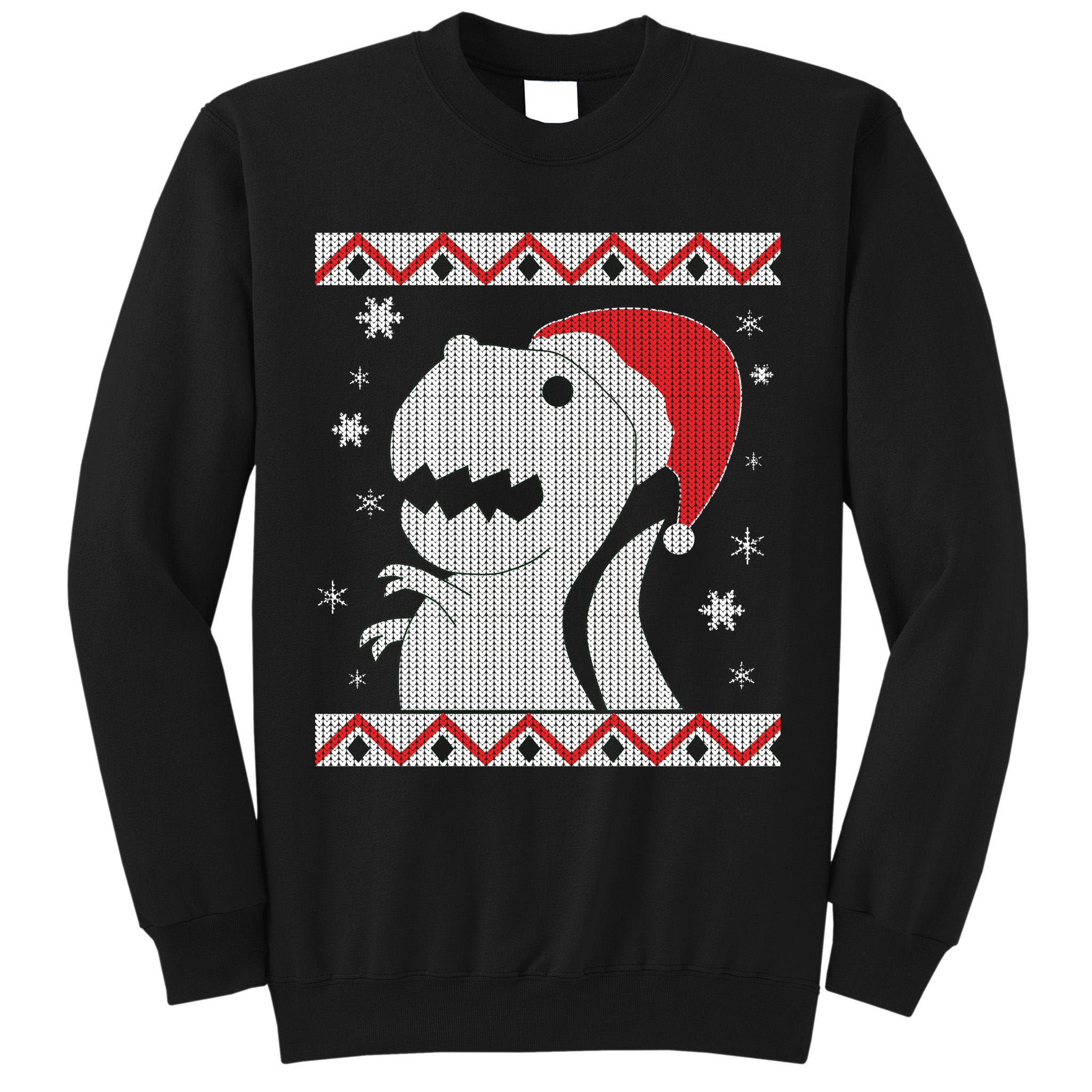 Big T-Rex Ugly Christmas Tall Sweatshirt