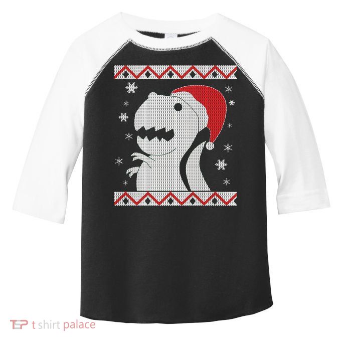 Big T-Rex Ugly Christmas Toddler Fine Jersey T-Shirt