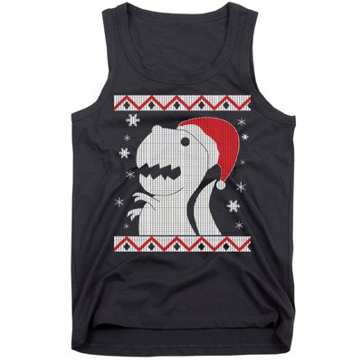 Big T-Rex Ugly Christmas Tank Top