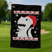 Big T-Rex Ugly Christmas Golf Towel