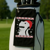 Big T-Rex Ugly Christmas Golf Towel